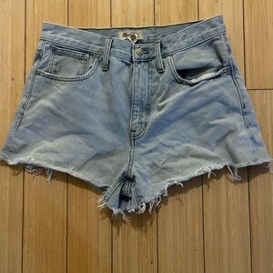 Madewell Women's Blue Relaxed Denim Shorts, Size 28, Mid-Rise